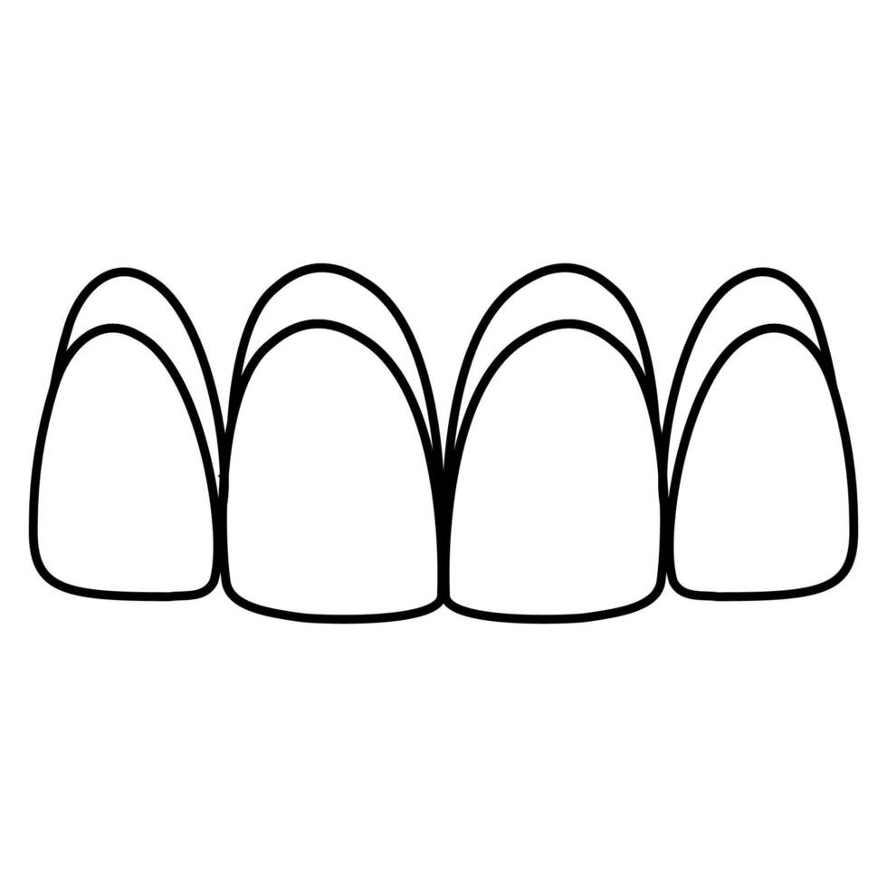 dentale impiallacciature icona, estetico protesi di davanti denti, corona impiallacciatura vettore