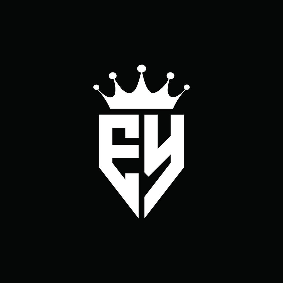 ey logo monogramma stile emblema con modello di design a forma di corona vettore