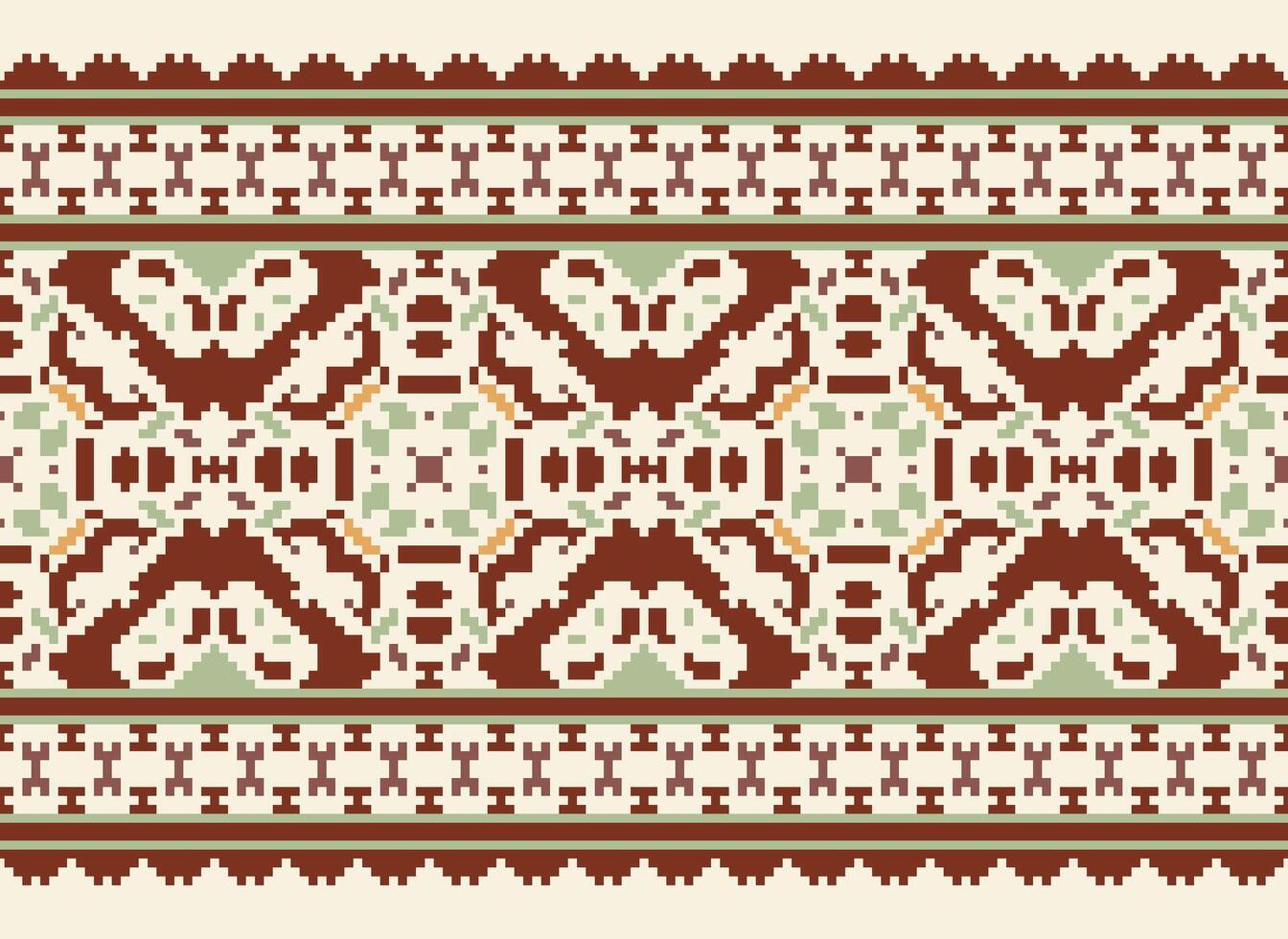 pixel etnico modello vettore sfondo. senza soluzione di continuità modello tradizionale, design per sfondo, sfondo, batik, tessuto, tappeto, vestiario, avvolgere, e tessile.etnico modello vettore illustrazione.