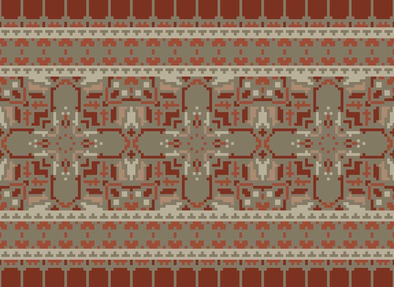pixel ucraino, bielorusso popolare arte vettore senza soluzione di continuità modello nel rosso e Nero, ispirato di tradizionale ricamo vyshyvanka