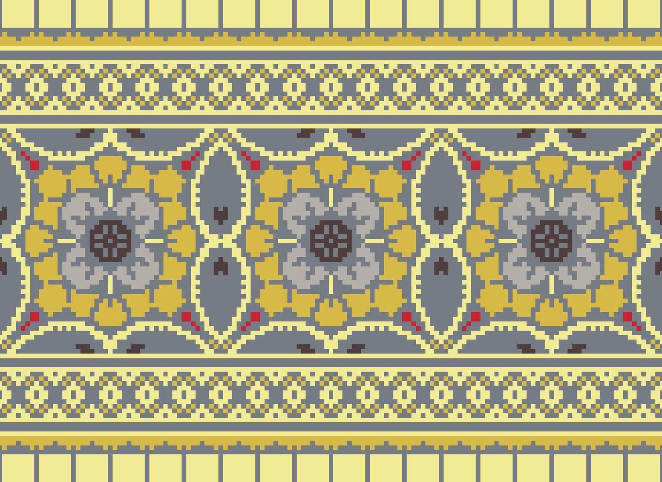 etnico geometrico tessuto modello attraversare punto.ikat ricamo etnico orientale pixel modello blu sfondo. astratto, vettore, illustrazione. trama, abbigliamento, cornice, decorazione, motivi, seta sfondo. vettore