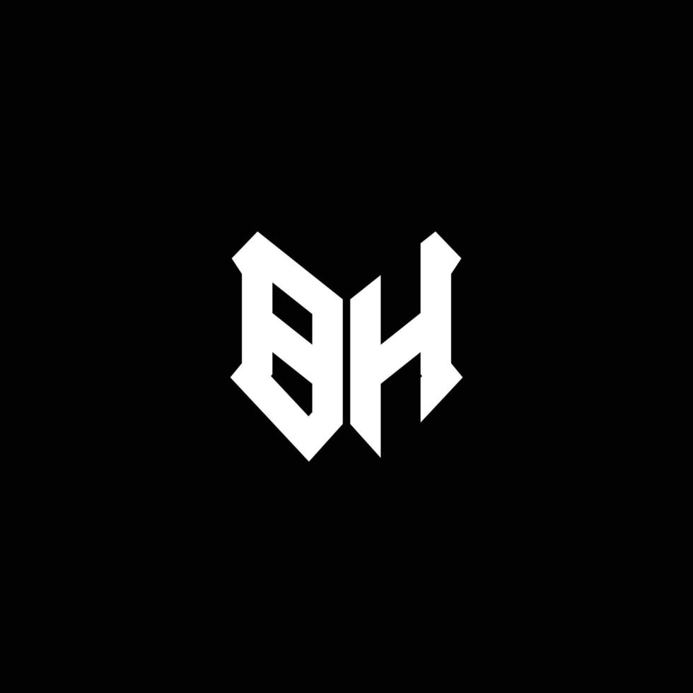 bh logo monogramma con modello di design a forma di scudo vettore