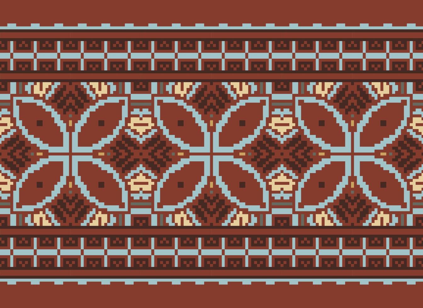 pixel tradizionale etnico modello paisley fiore ikat sfondo astratto azteco africano indonesiano indiano senza soluzione di continuità modello per tessuto Stampa stoffa vestito tappeto le tende e sarong vettore