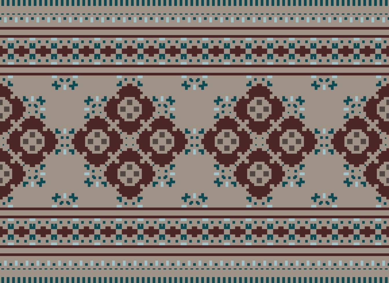 un' bellissimo tessile digitale design impostato di damasco Mughal paisley ornamentale ikat etnico attraversare punto modello arredamento confine retrò lusso stile sfondo regalo carta telaio per donne stoffa davanti indietro dupatta vettore