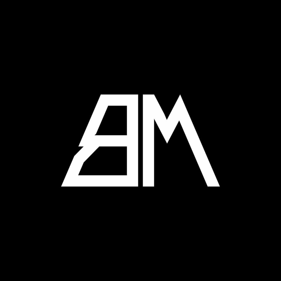 bm logo astratto monogramma isolato su sfondo nero vettore