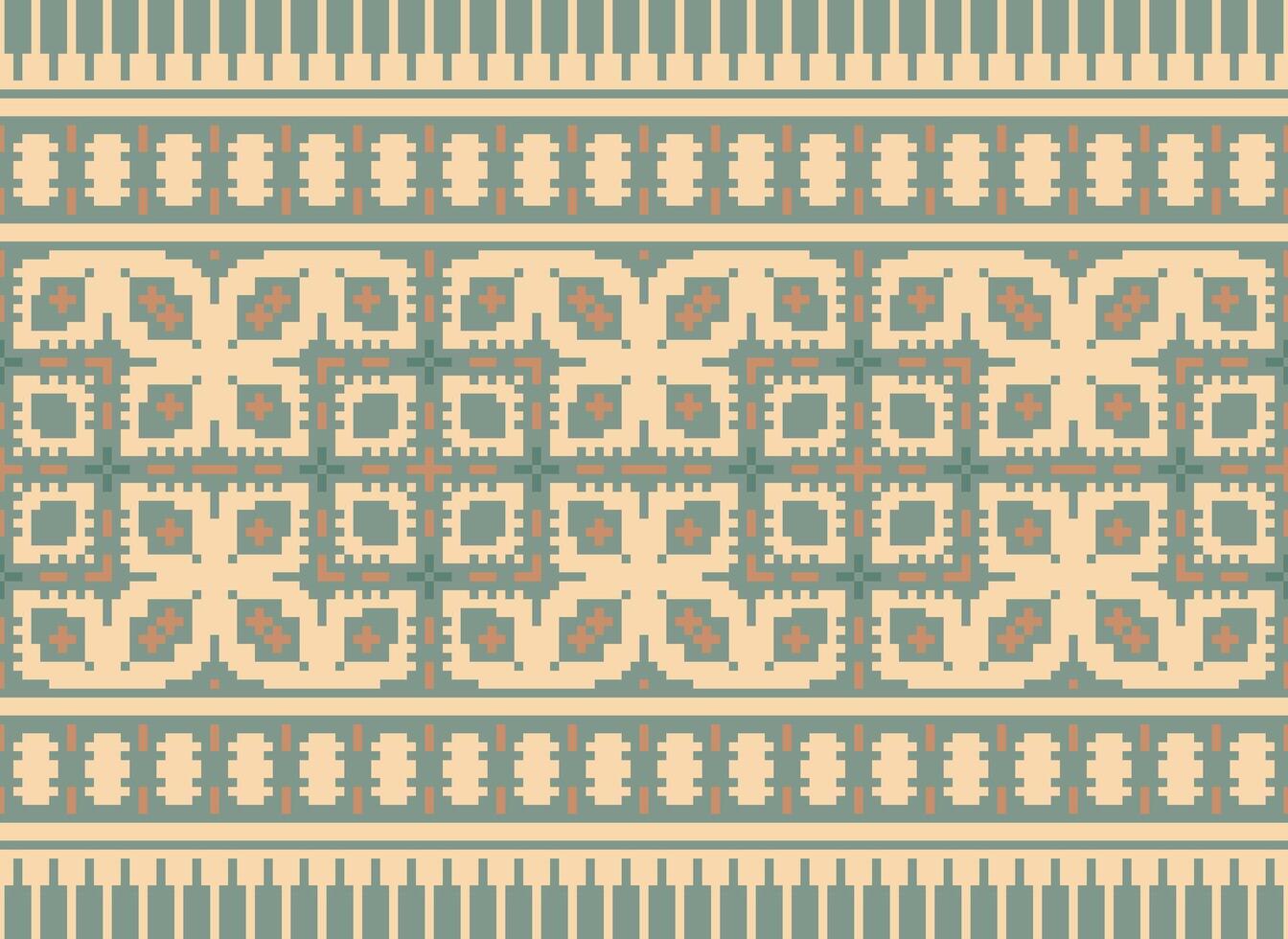 pixel etnico modello vettore sfondo. senza soluzione di continuità modello tradizionale, design per sfondo, sfondo, batik, tessuto, tappeto, vestiario, avvolgere, e tessile.etnico modello vettore illustrazione.