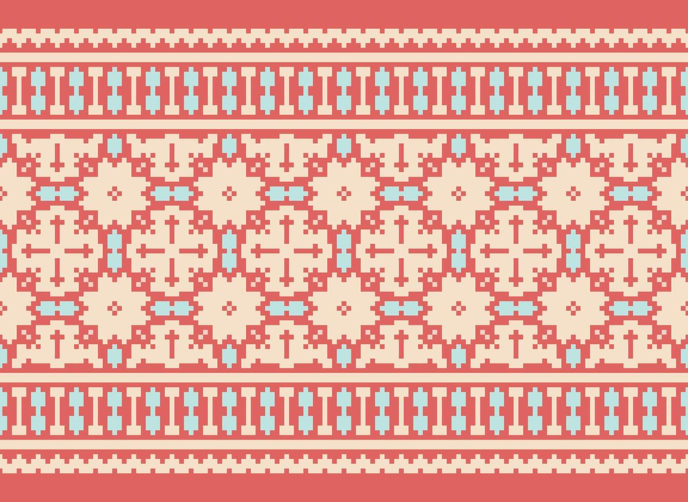 un' floreale pixel arte modello su grigio sfondo.geometrico etnico orientale ricamo vettore illustrazione. pixel stile, astratto sfondo, attraversare punto.design per struttura, tessuto, stoffa, sciarpa, Stampa