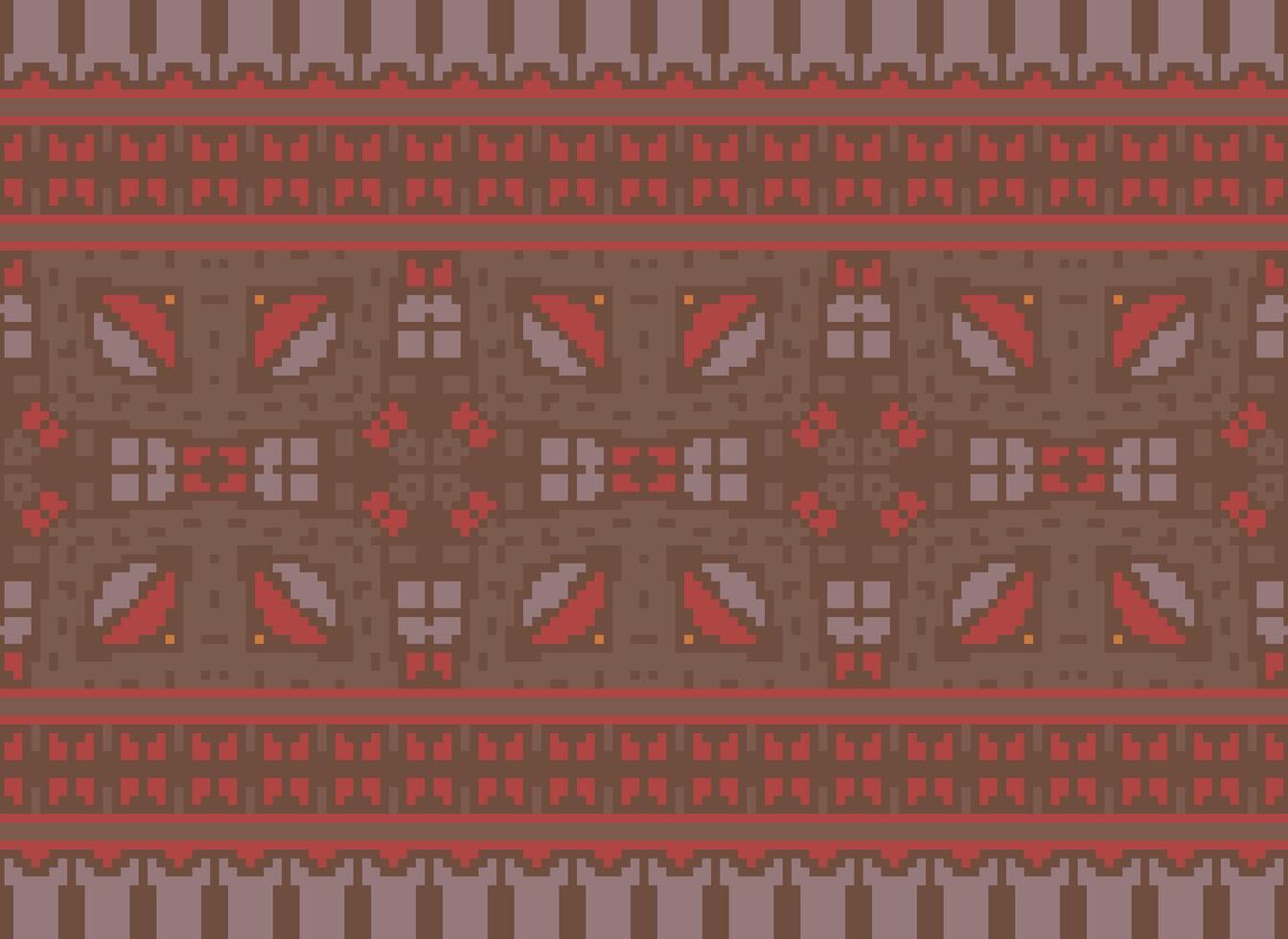 pixel etnico modello vettore sfondo. senza soluzione di continuità modello tradizionale, design per sfondo, sfondo, batik, tessuto, tappeto, vestiario, avvolgere, e tessile.etnico modello vettore illustrazione.