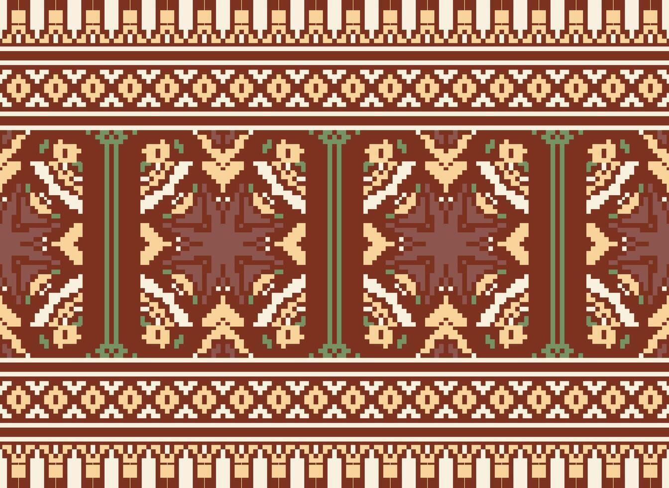 natura annate attraversare punto tradizionale etnico modello paisley fiore ikat sfondo astratto azteco africano indonesiano indiano senza soluzione di continuità modello per tessuto Stampa stoffa vestito tappeto le tende e sarong vettore