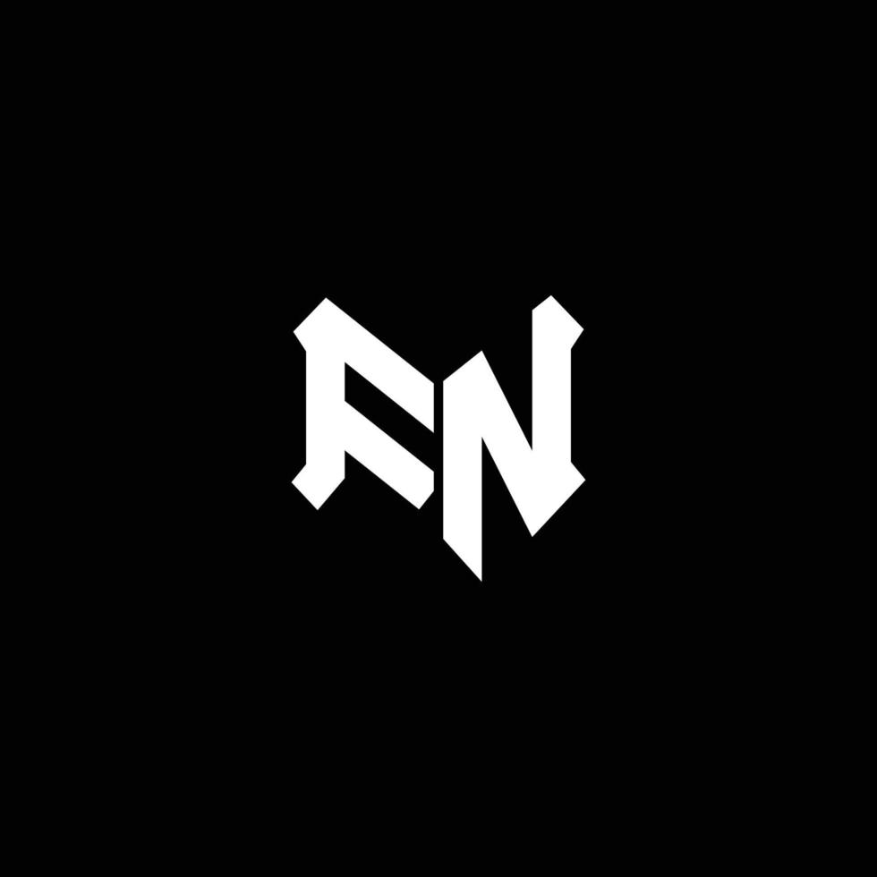 monogramma logo fn con modello di design a forma di scudo vettore