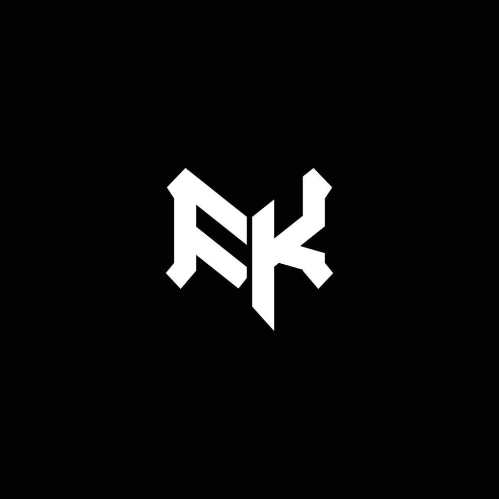 fk logo monogramma con modello di design a forma di scudo vettore
