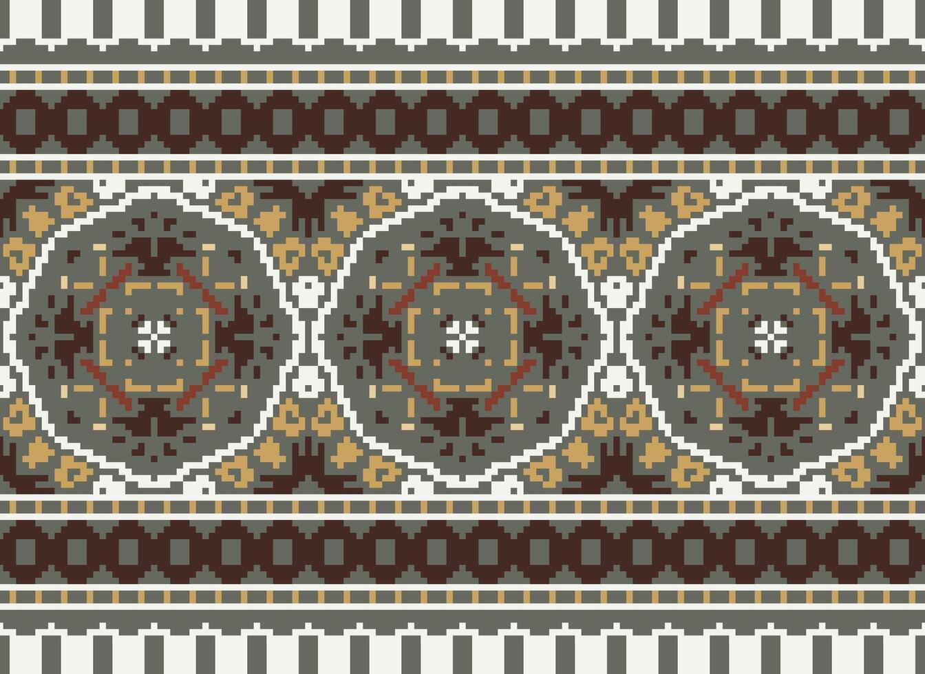 pixel tradizionale etnico modello paisley fiore ikat sfondo astratto azteco africano indonesiano indiano senza soluzione di continuità modello per tessuto Stampa stoffa vestito tappeto le tende e sarong vettore