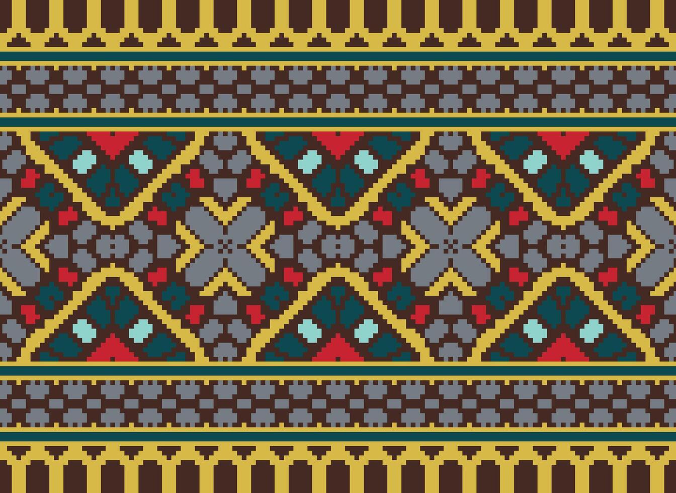 pixel etnico modello vettore sfondo. senza soluzione di continuità modello tradizionale, design per sfondo, sfondo, batik, tessuto, tappeto, vestiario, avvolgere, e tessile.etnico modello vettore illustrazione.