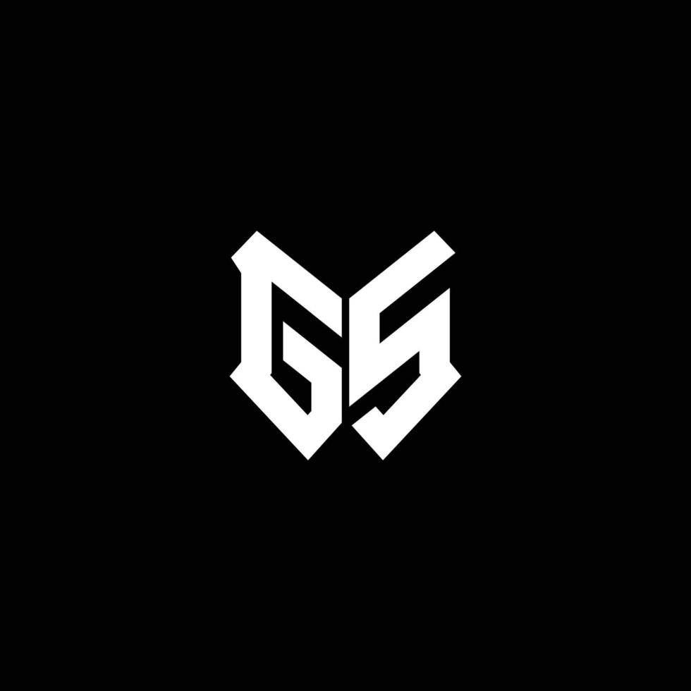 monogramma logo gs con modello di design a forma di scudo vettore