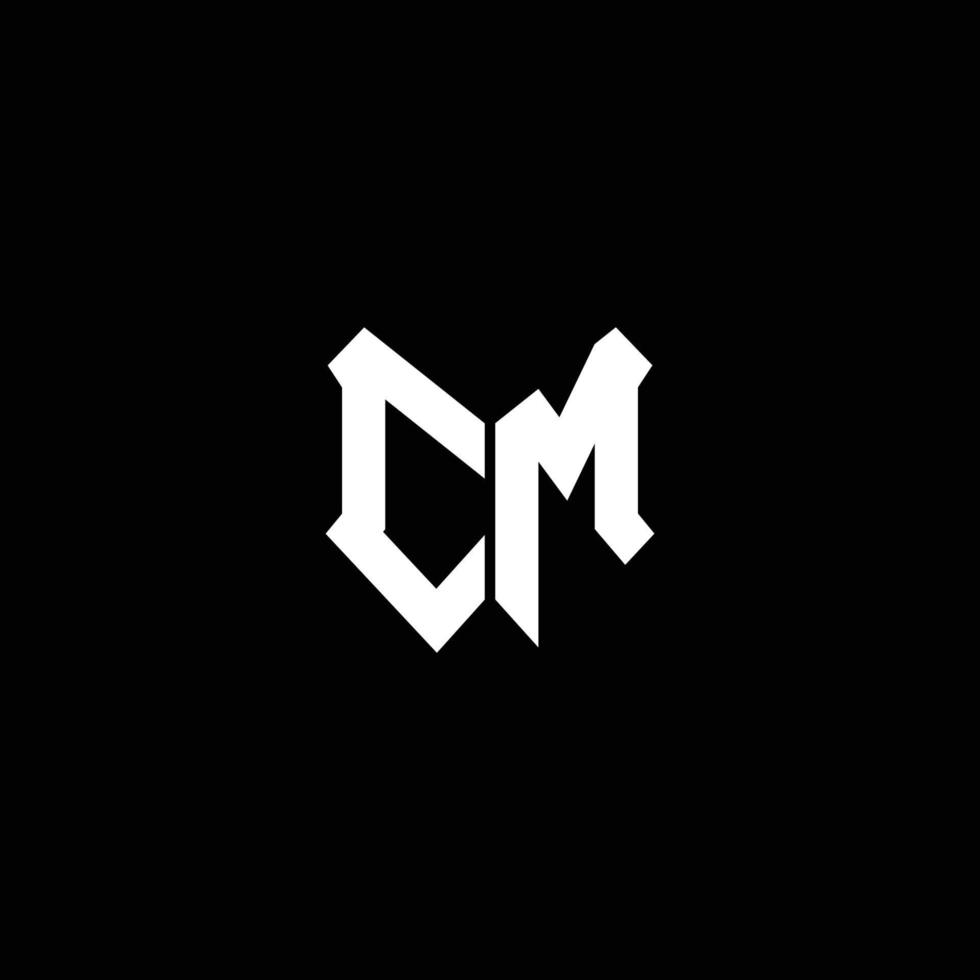 cm logo monogramma con modello di design a forma di scudo vettore