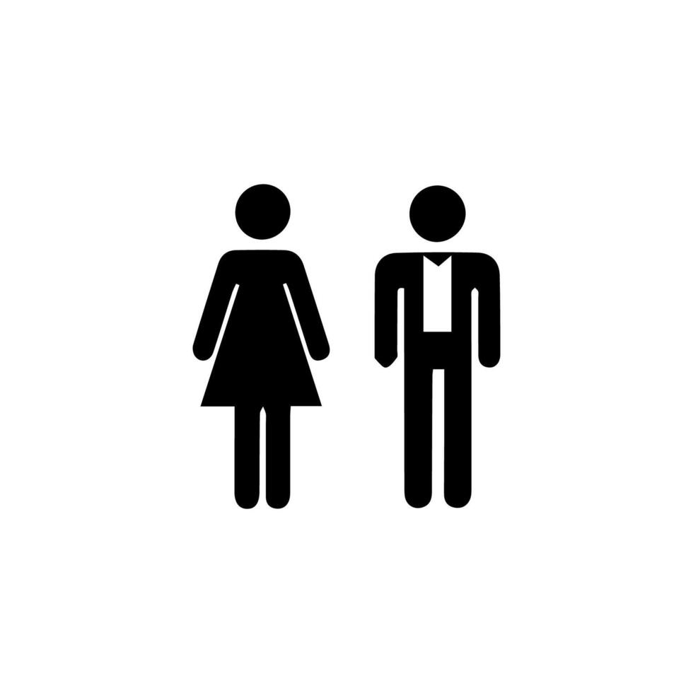ragazze e ragazzi toilette cartello. uomini e donne toilette icona. gabinetto icona cartello simbolo. vettore illustrazione.
