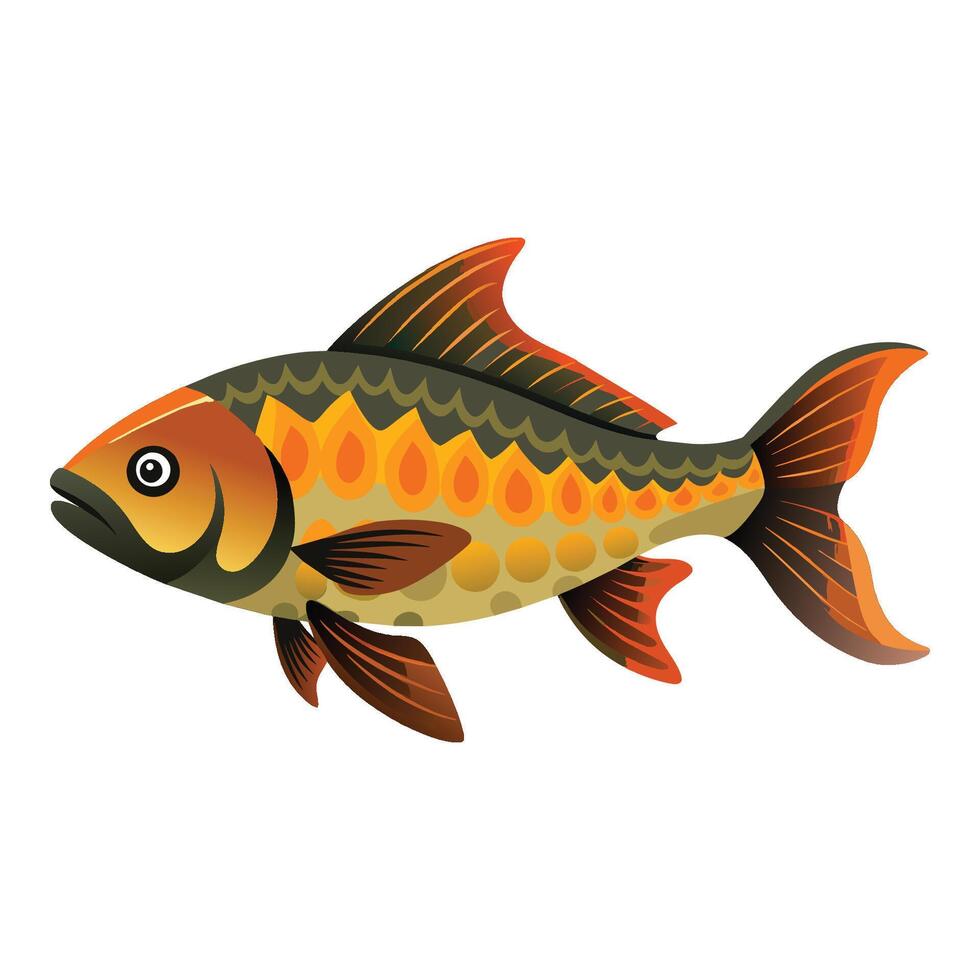 carpa pesce isolato piatto vettore illustrazione su bianca sfondo.