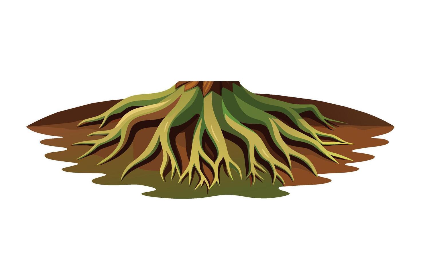 albero radice design isolato piatto vettore illustrazione