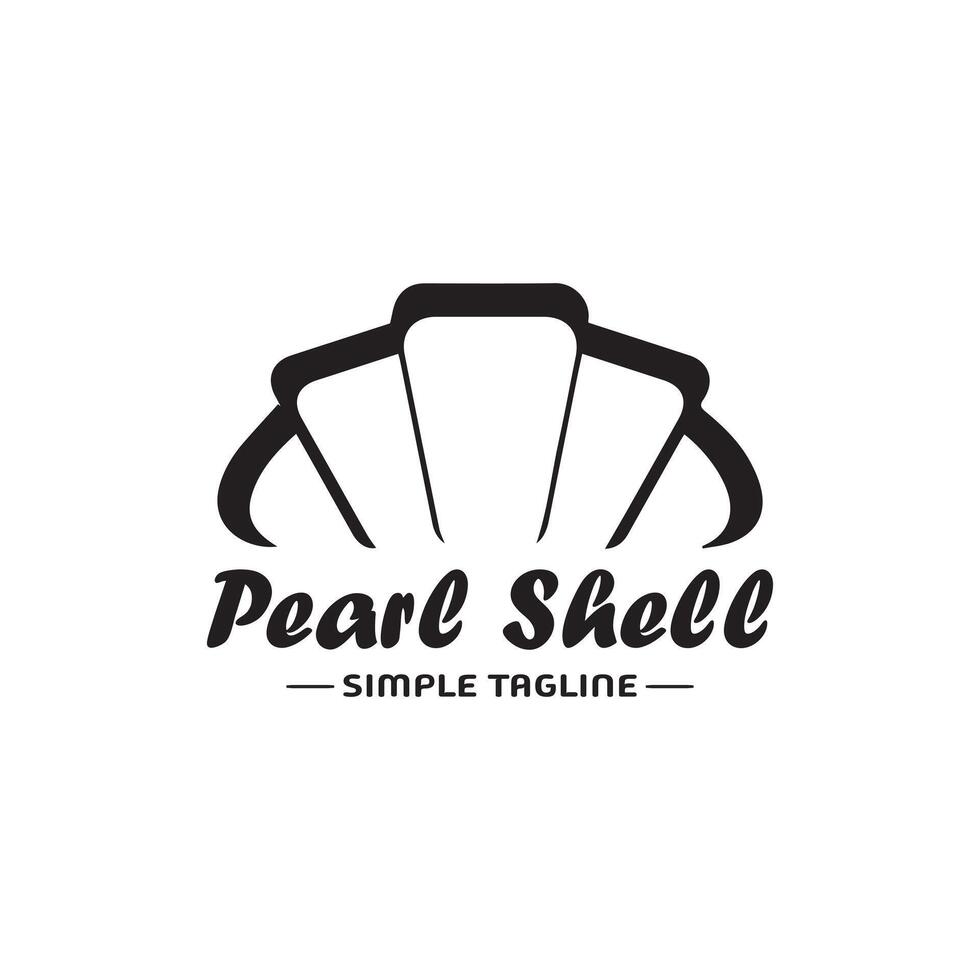 perla conchiglia stilizzato logo design. adatto per gioielleria I negozi o Accessori aziende vettore