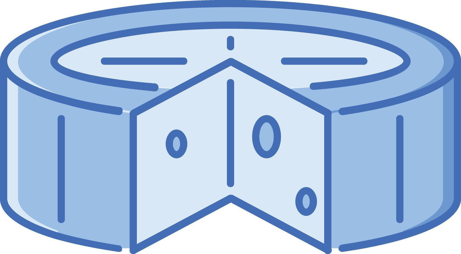 un' blu formaggio fetta icona su un' bianca sfondo vettore