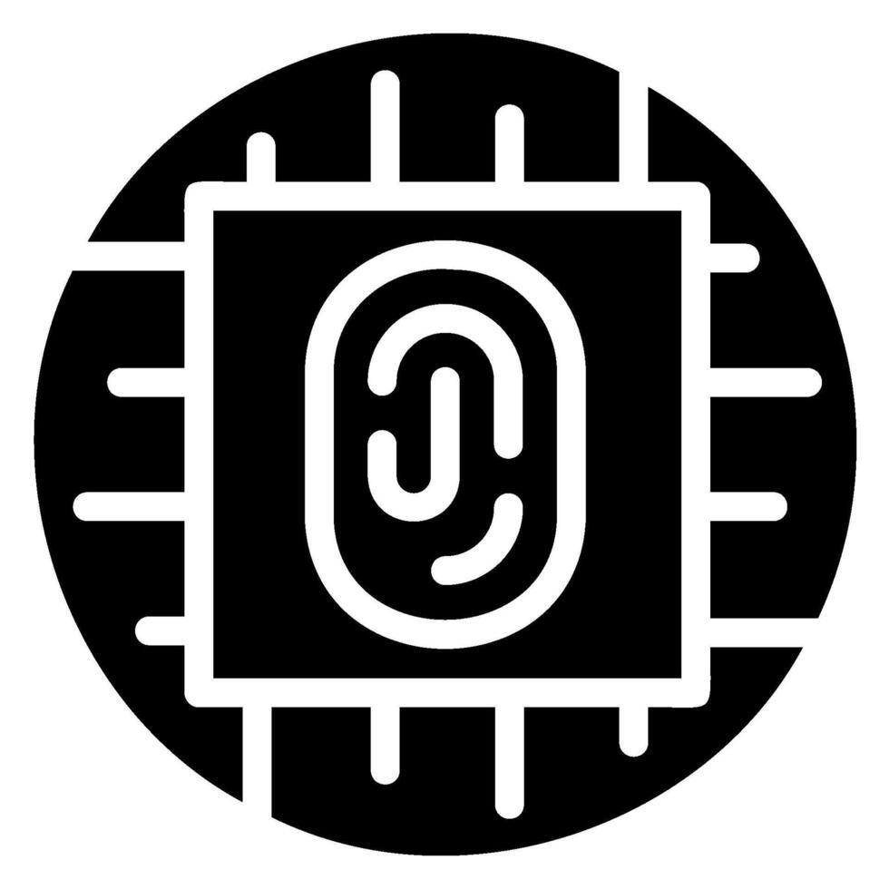 icona del glifo con impronta digitale vettore
