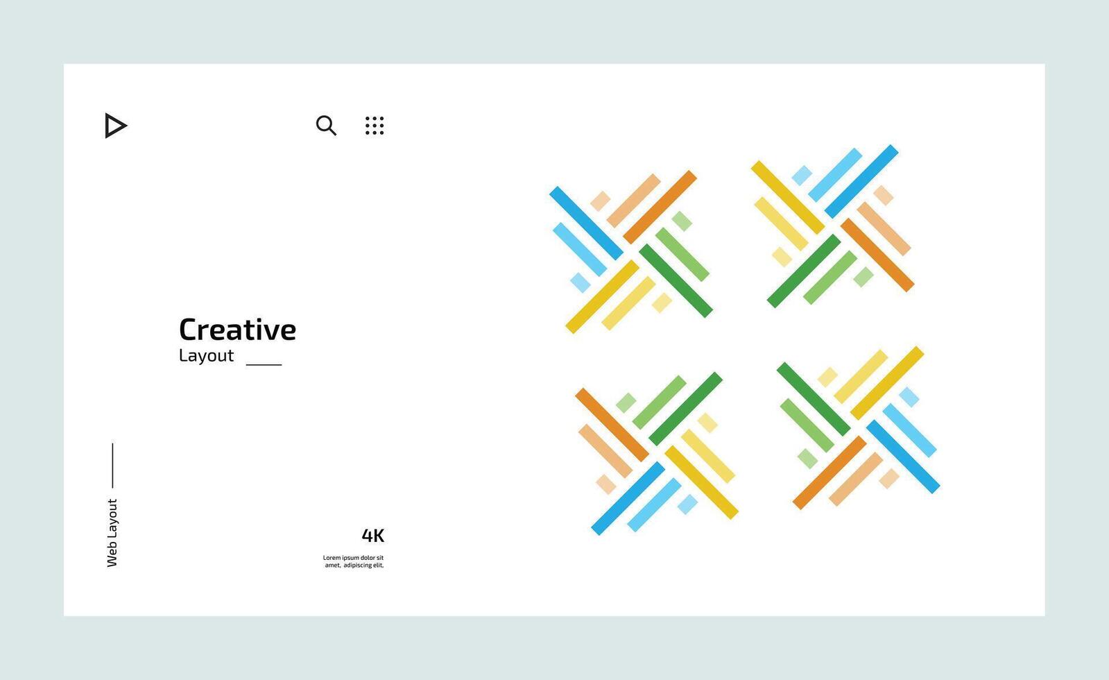creativo attività commerciale atterraggio pagina design con multiplo colorato forme vettore