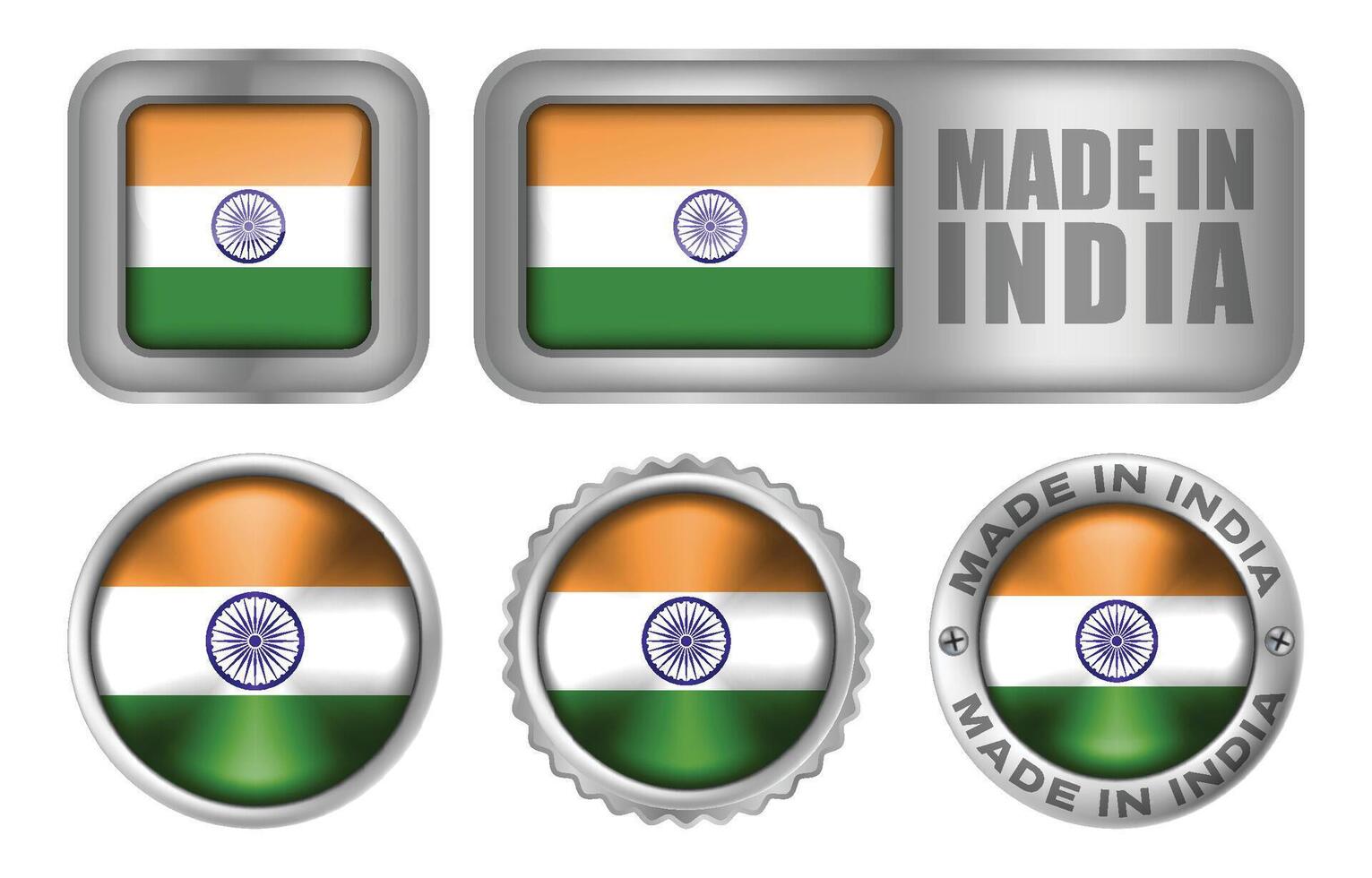 fatto nel India foca distintivo o etichetta design illustrazione vettore