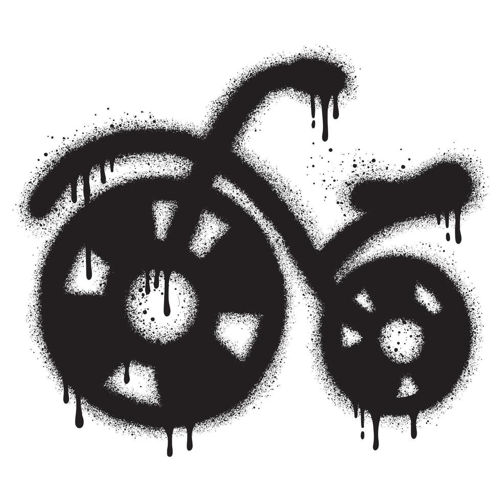 spray dipinto graffiti bicicletta isolato con un' bianca sfondo. vettore design strada arte. eps 10.
