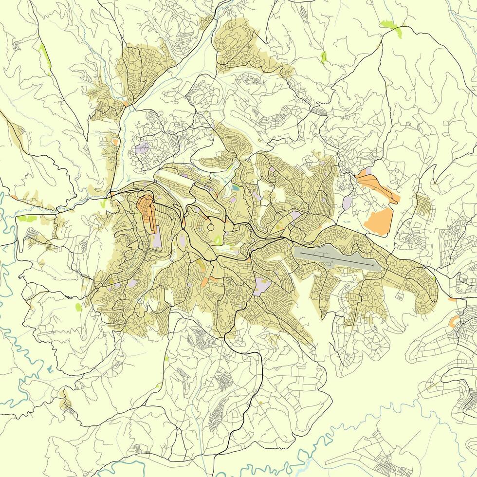 città carta geografica di kigali, Ruanda vettore