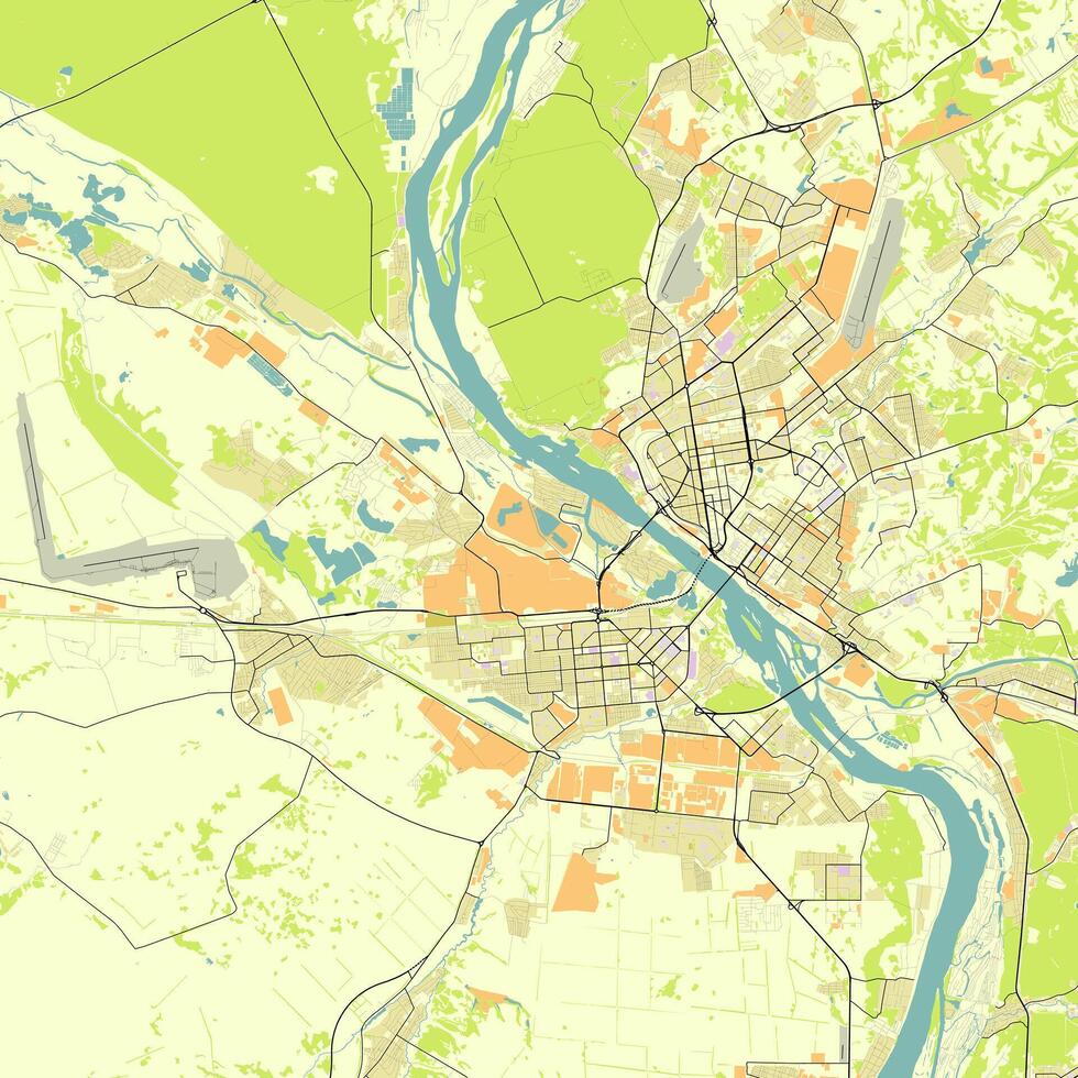 città carta geografica di Novosibirsk, Russia vettore