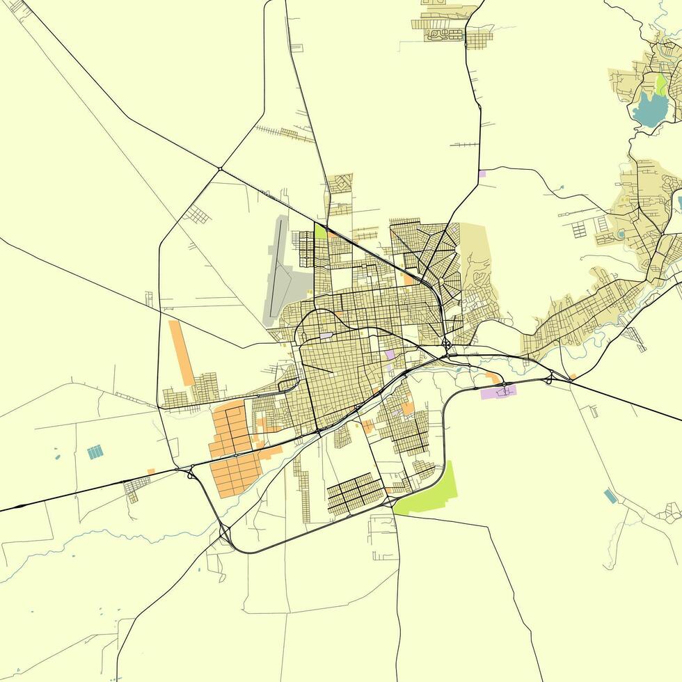 città carta geografica di san luis, ciudad de san luis, argentina vettore