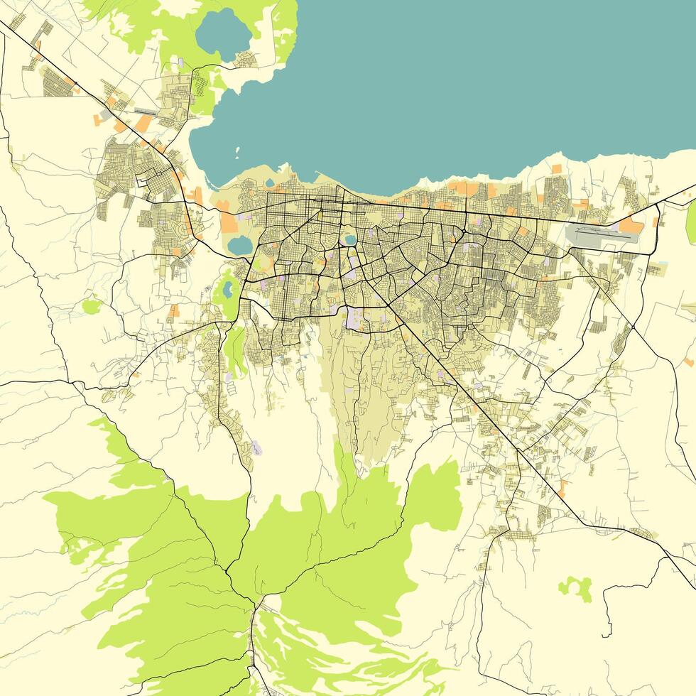 città carta geografica di managua Nicaragua vettore