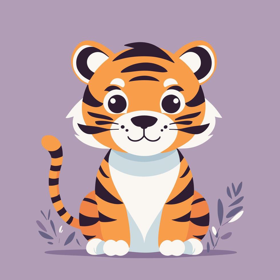 tigre cartone animato illustrazione clip arte vettore design