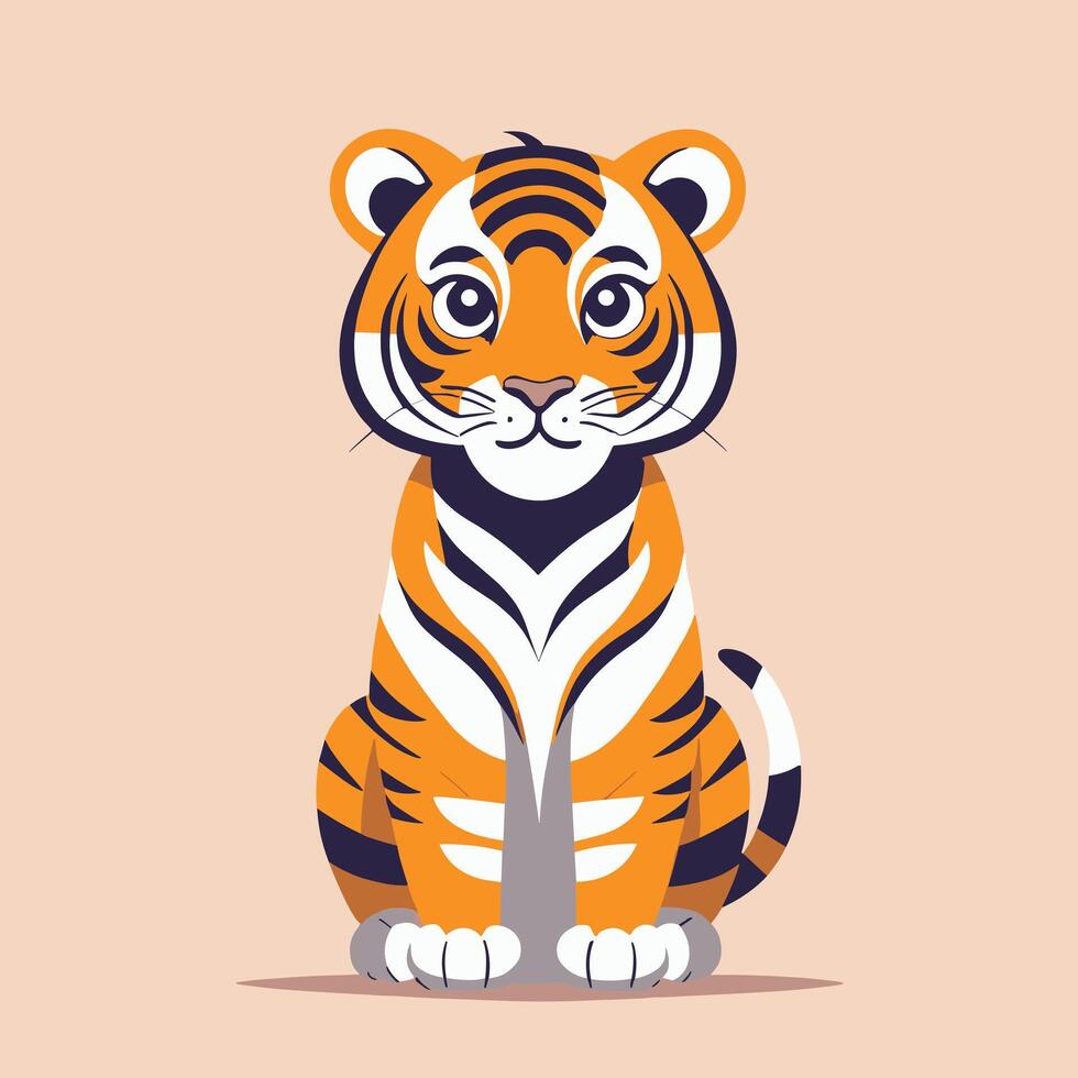 tigre cartone animato illustrazione clip arte vettore design