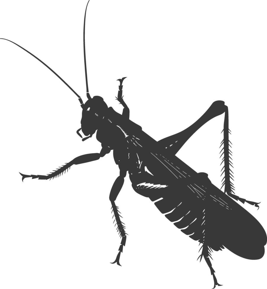 ai generato silhouette cricket insetto animale nero colore solo vettore