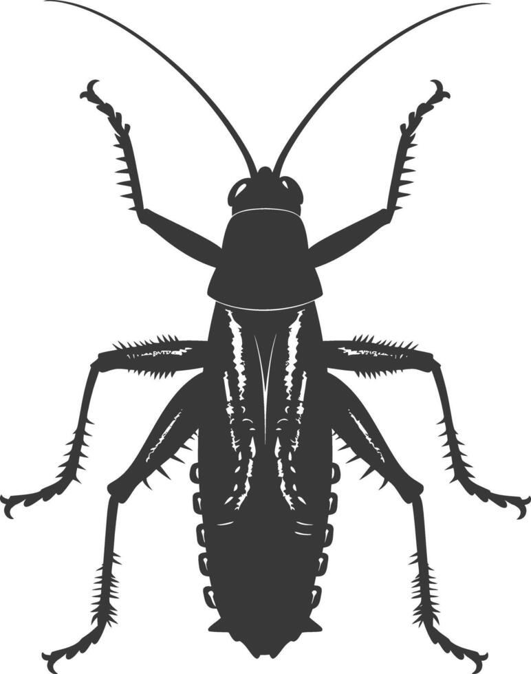 ai generato silhouette cricket insetto animale nero colore solo vettore