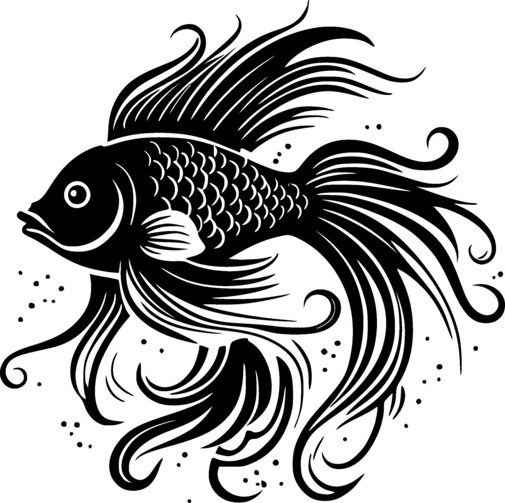 pesce rosso, minimalista e semplice silhouette - vettore illustrazione