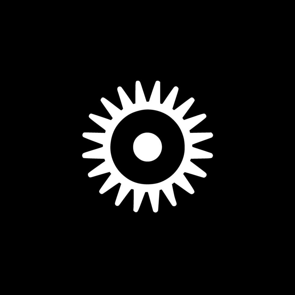 Ingranaggio - nero e bianca isolato icona - vettore illustrazione