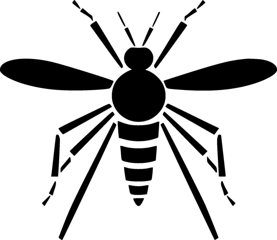 zanzara - nero e bianca isolato icona - vettore illustrazione