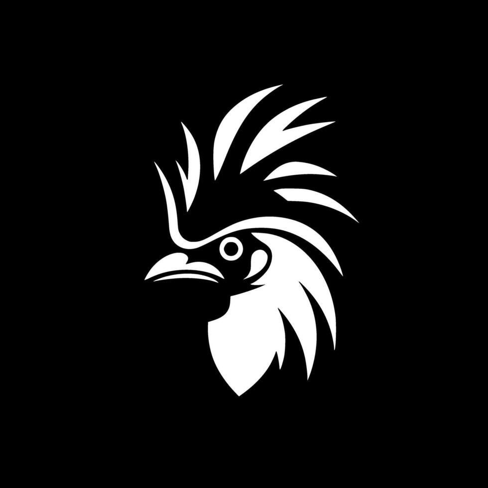 Gallo - nero e bianca isolato icona - vettore illustrazione