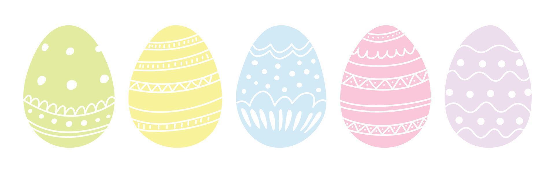 Pasqua uova. impostato di vettore illustrazioni nel piatto stile.
