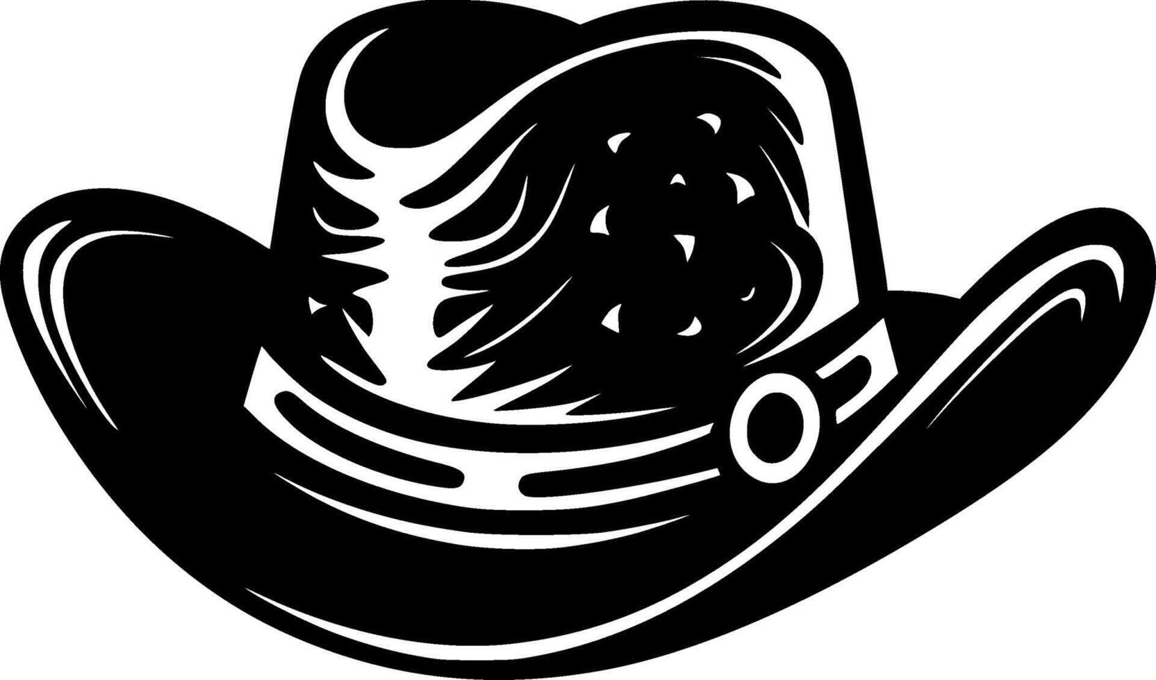 cowboy cappello, nero e bianca vettore illustrazione