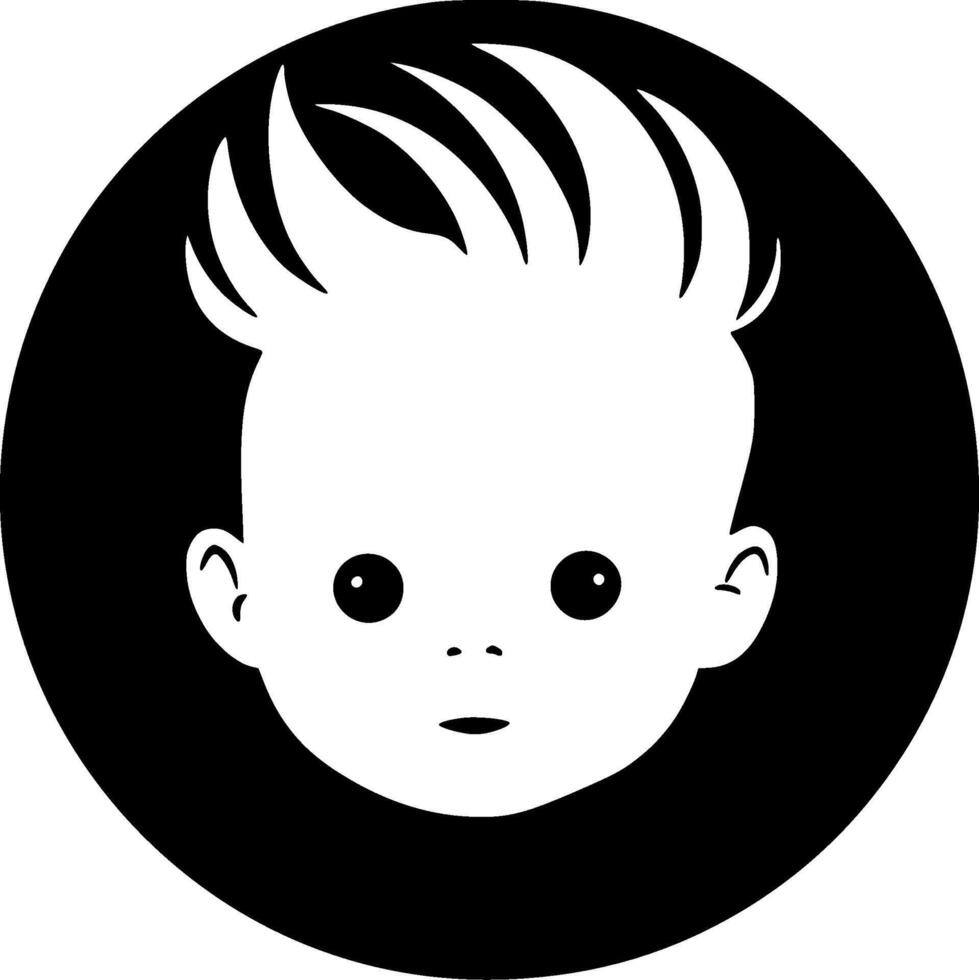 bambino, nero e bianca vettore illustrazione