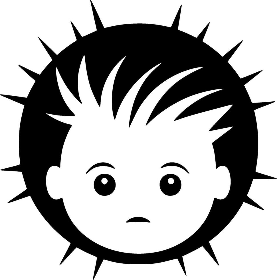 bambino - nero e bianca isolato icona - vettore illustrazione