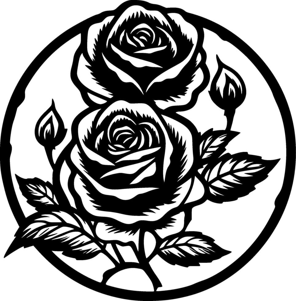 Rose - minimalista e piatto logo - vettore illustrazione