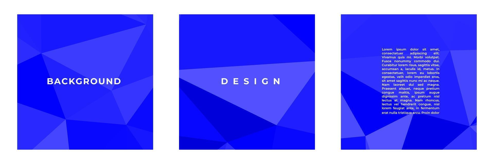 impostato di blu piazza sfondo con astratto triangoli adatto per copertina sociale media inviare aviatore modello vettore