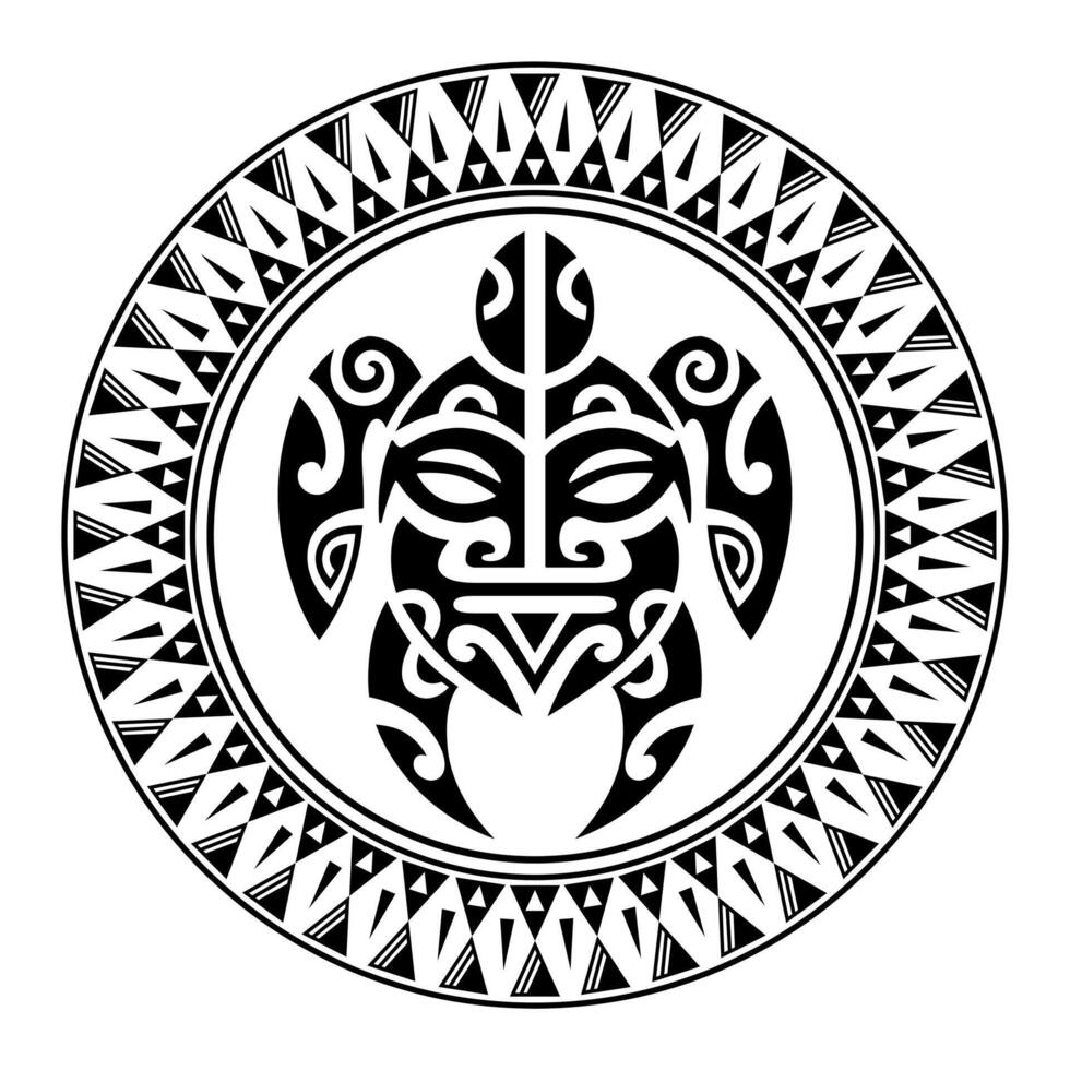 il giro tatuaggio ornamento con tartaruga maori stile. africano, aztechi o Maya etnico stile. vettore