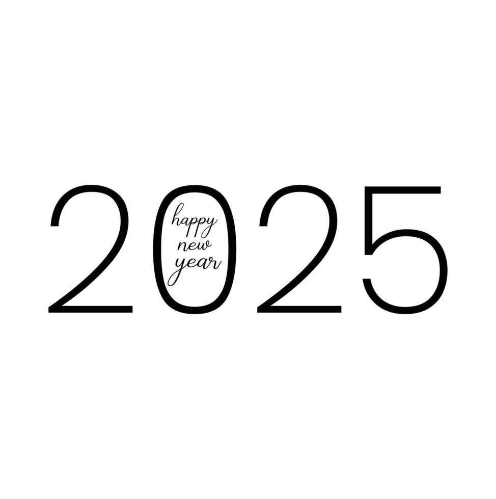 contento nuovo anno lettere striscione, vettore arte e illustrazione. grande impostato di 2025 contento nuovo anno logo testo design. 2025 numero design modello.