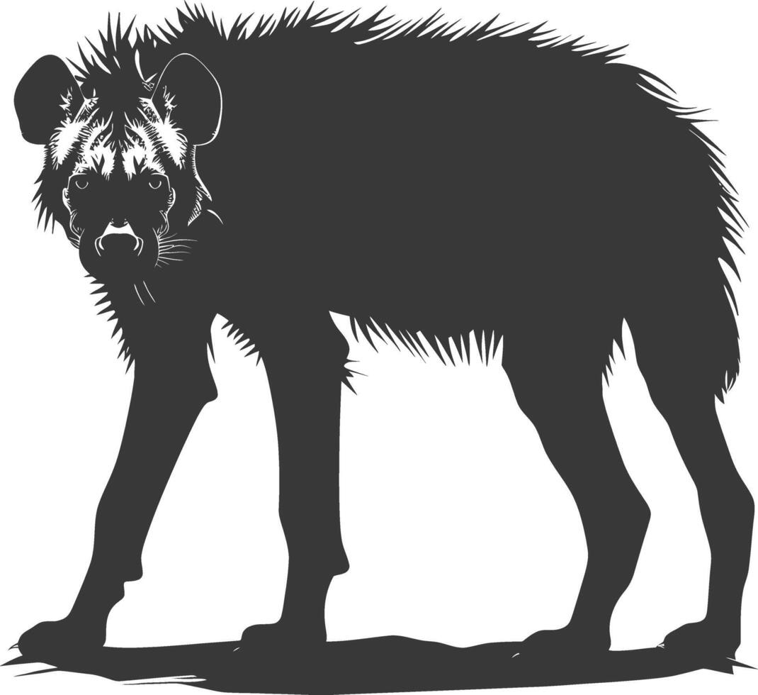 ai generato silhouette iena animale nero colore solo pieno corpo vettore