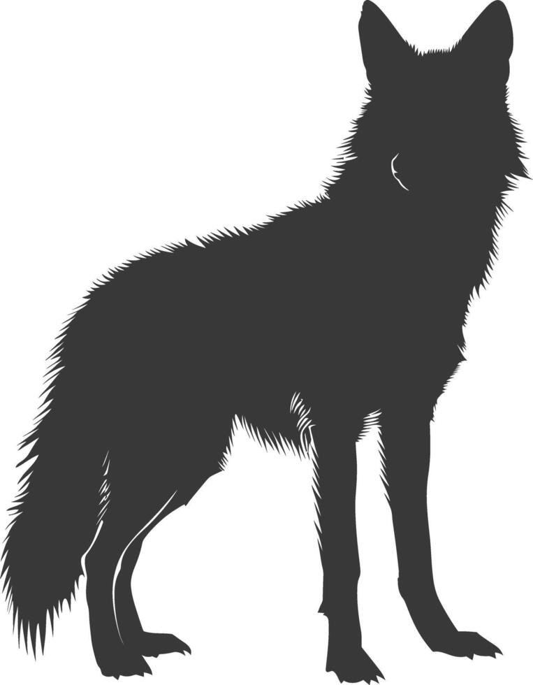 ai generato silhouette coyote animale nero colore solo pieno corpo vettore